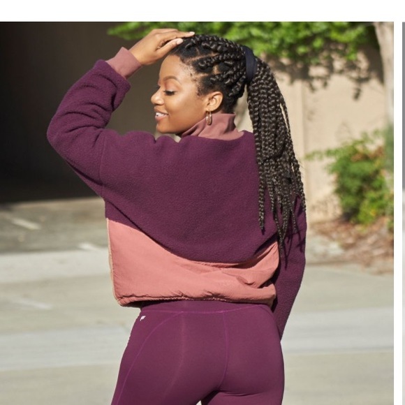 Fleece Pullover Burgundy Jacket - Picture 3 of 15